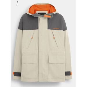 Coach Color Block Functional Men’s Size Medium Jacket Khaki Orange Gray NWT $650